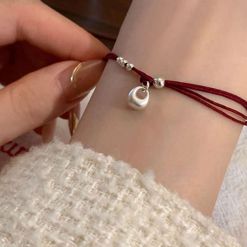 Xiaofutuo Red String Woven Bracelet for Women New Chinese Style Light Luxury Retro Hand Ring Jewelry