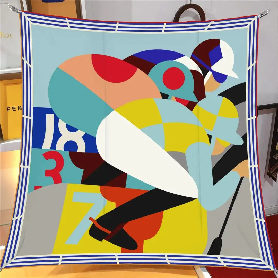 90*90CM Kerchief Four Seasons Luxury Square Silk Scarves Europe And America Fashion Bandannas New Twill Print Sunscreen Shawls