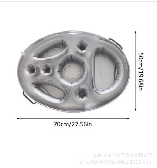 New Inflatable PVC Water Ice Bar Self-Service Ice Plate Party Floating Portable Drink Holder Porous Coaster Tray