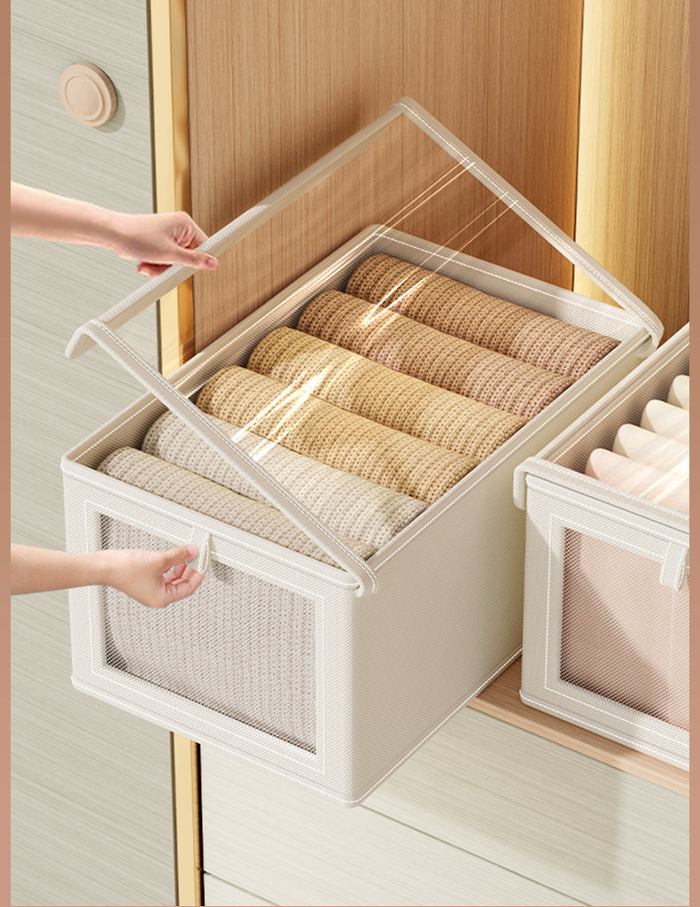 Oxford Cloth Window Bedroom Clothing Storage Box with Lid Household Clothes Dustproof Storage Bin Large Balcony Organizer Box