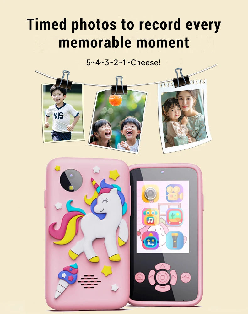 Baby Phone Toys Smart Phone Camera Toys Cartoon Musical Mini  Cellphone Learning Toy Silicone cover Toy Kids Digital Camera Gift