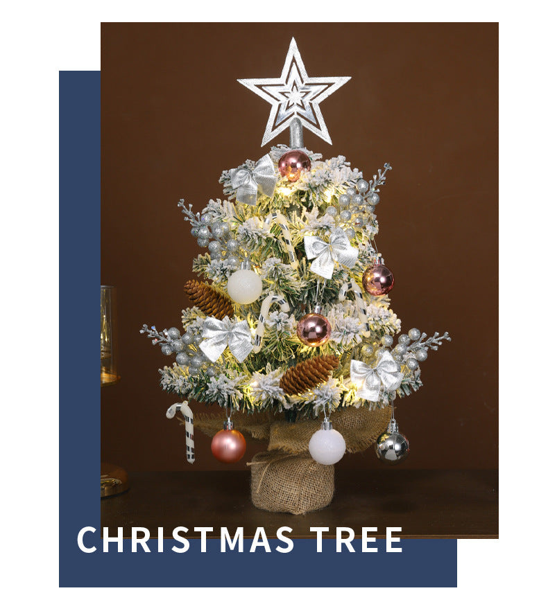 Christmas Tree Flocked Tree 45CM 60CM Christmas Office Desktop Ornament Christmas Decoration