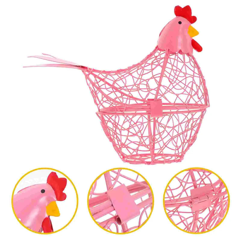 Iron Hen Shaped Egg Basket Kitchen Supply Home Garden Storage Baskets Eggs Container Household Wire Mesh Fruit ganizer