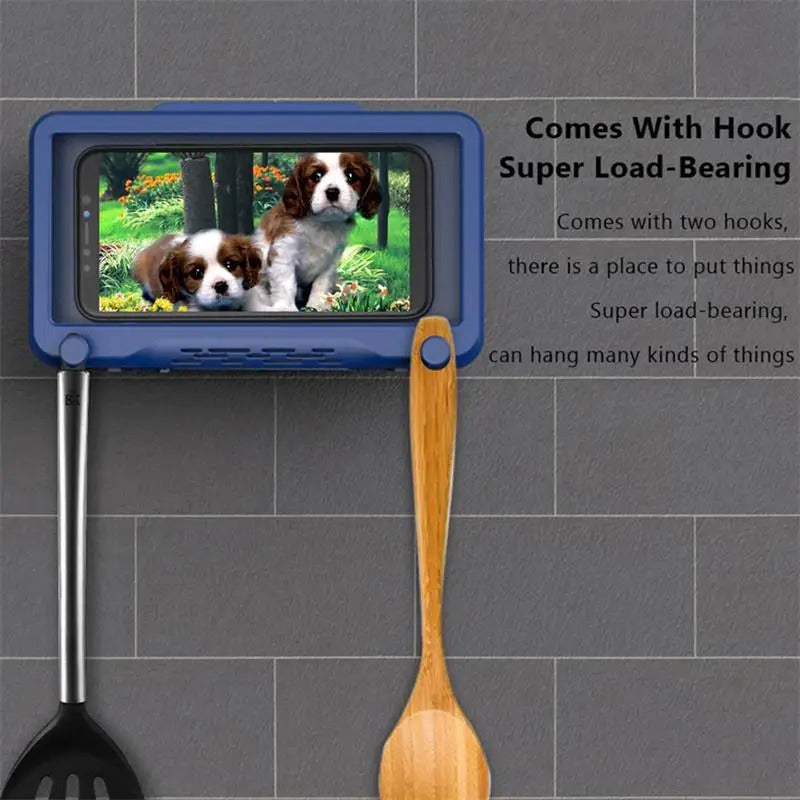 New Rotation Waterproof Bathroom Phone Wall Mount Holder Adjustable Shower Phone Case Stick on Wall Bathroom Toilet Phone Holder