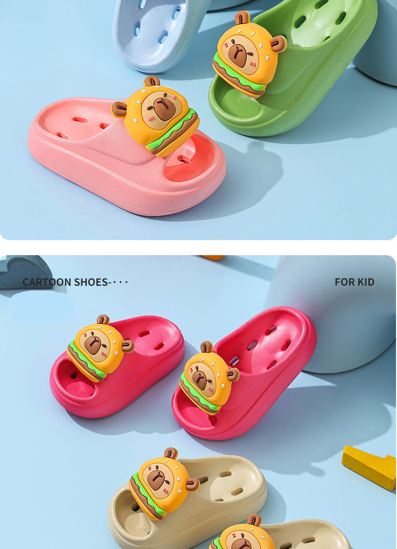 Kapibala Summer Children's Water Drainage Sandals Non-Slip Parent-Child Boys and Girls Bathroom Shower Breathable Kids Sandals