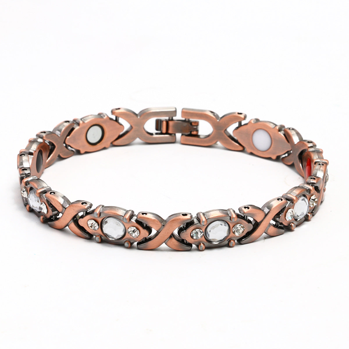 Cross-Border Hot European and American Fashion Detachable Energy Magnet Bracelet Environmental Protection Alloy Diamond Adjustable Women's Bracelet