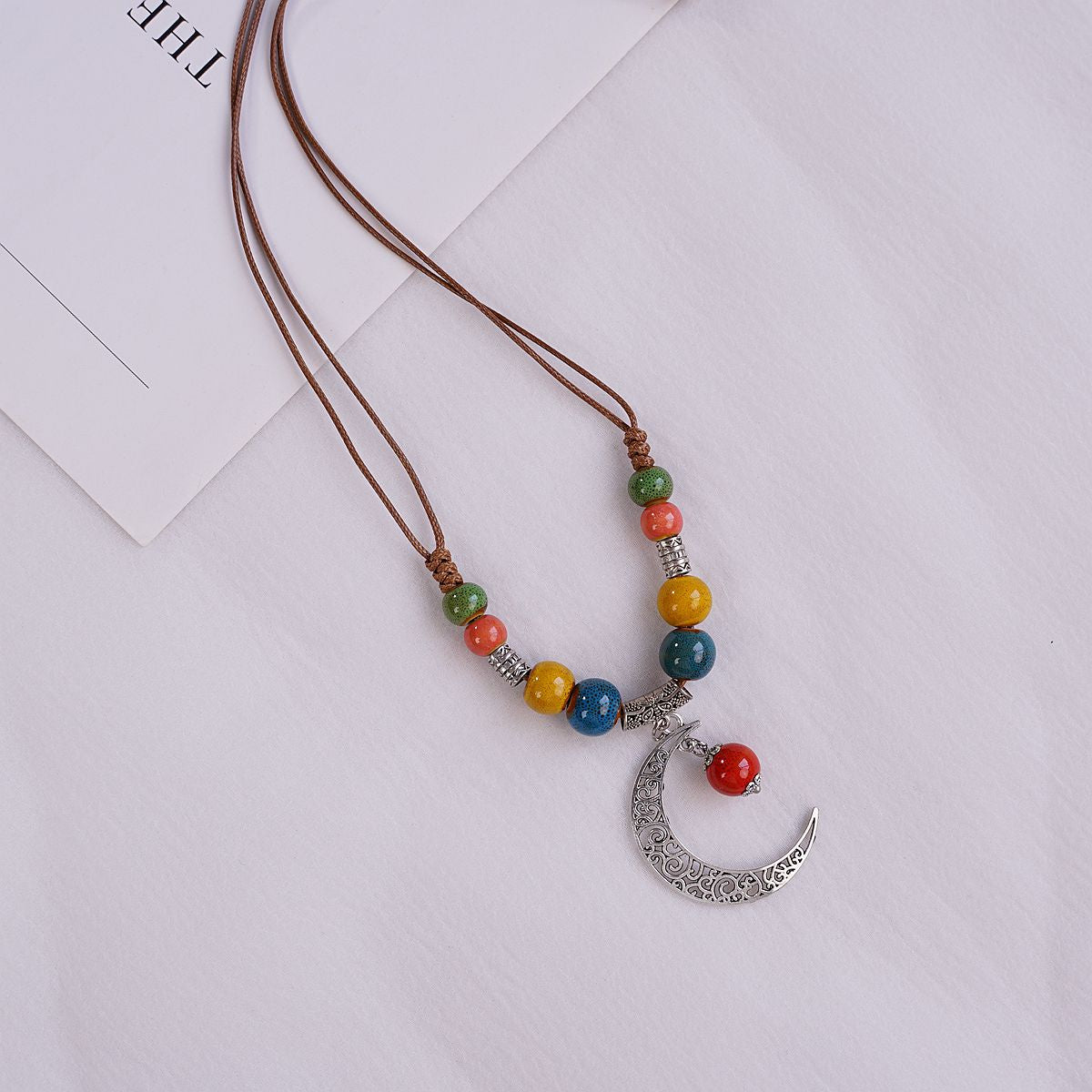 Jingdezhen Ceramic Necklace Women's Light Luxury Niche Autumn and Winter Sweater Necklace