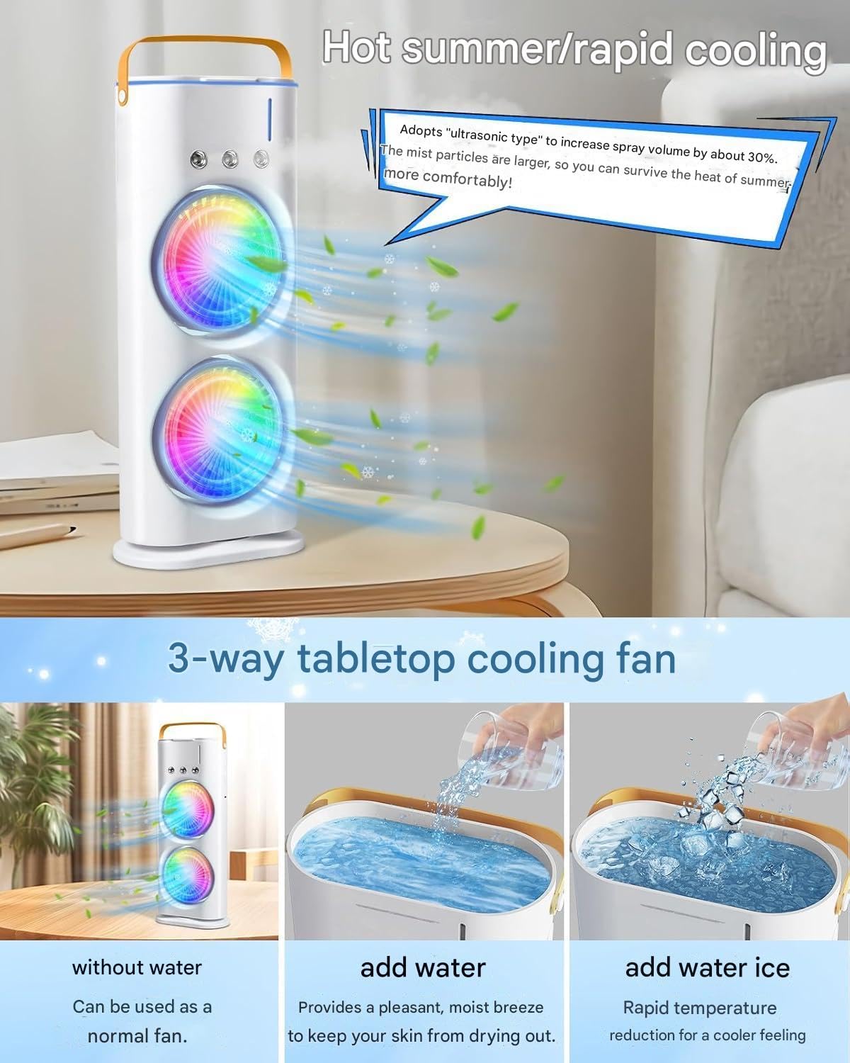 CoolBreeze Pro Portable Double Fan Air Cooler
