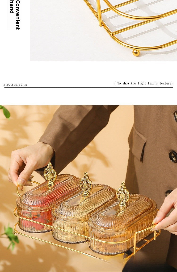 Living Room Household Coffee Table Nut Plate Oval Dish Compartment Plate Snack Plate Dessert Plate Nut Plate Candy Plate