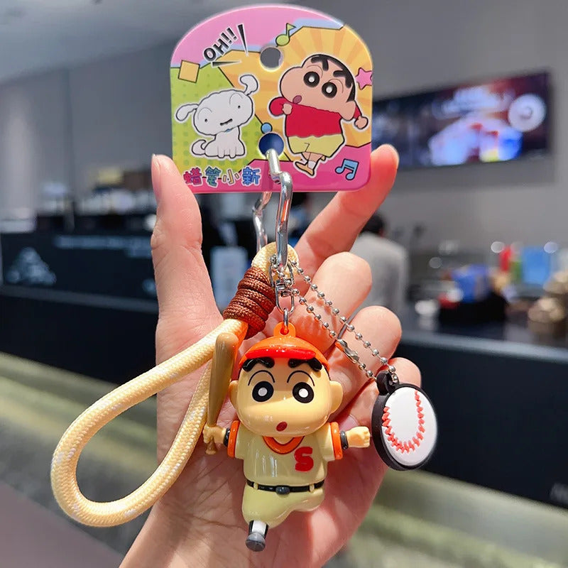Anime Crayon Shin-Chan Classic Cute Shape Keychain Doll Car Key Chain Couple Backpack Hanging Ornament Birthday Pendant Gifts
