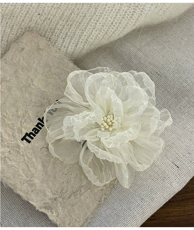 Holiday Organza Flower Barrettes Travel Travel Hair Accessories Atmosphere Clip Duckbill Clip Hairpin Side Clip Headdress