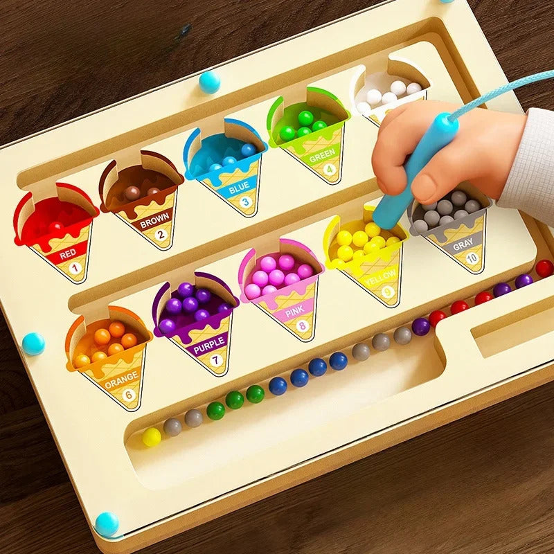 Magnetic digital bead magnetic maze toy for children's puzzle practice, attention and concentration training game for ages 2-6