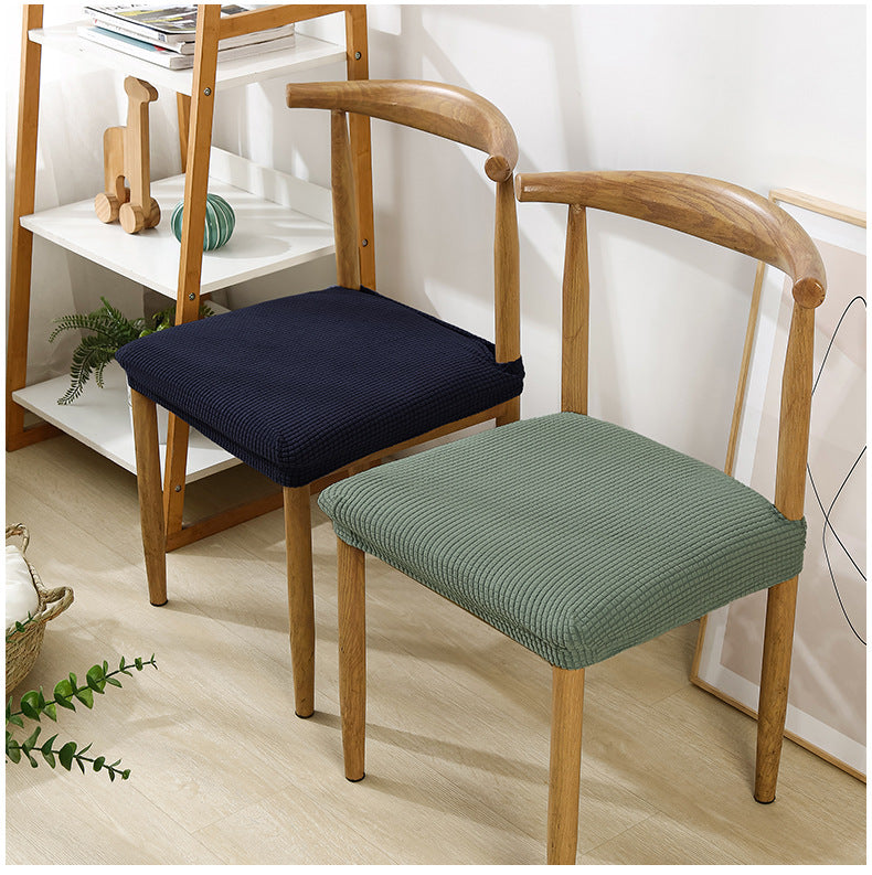 Thick Elastic Chair Cover Cushion Cover Full Coverage Dining Chair Cover Solid Color Hotel Chair Cover Stool Cover Ins Style Seat Cover for Home Use