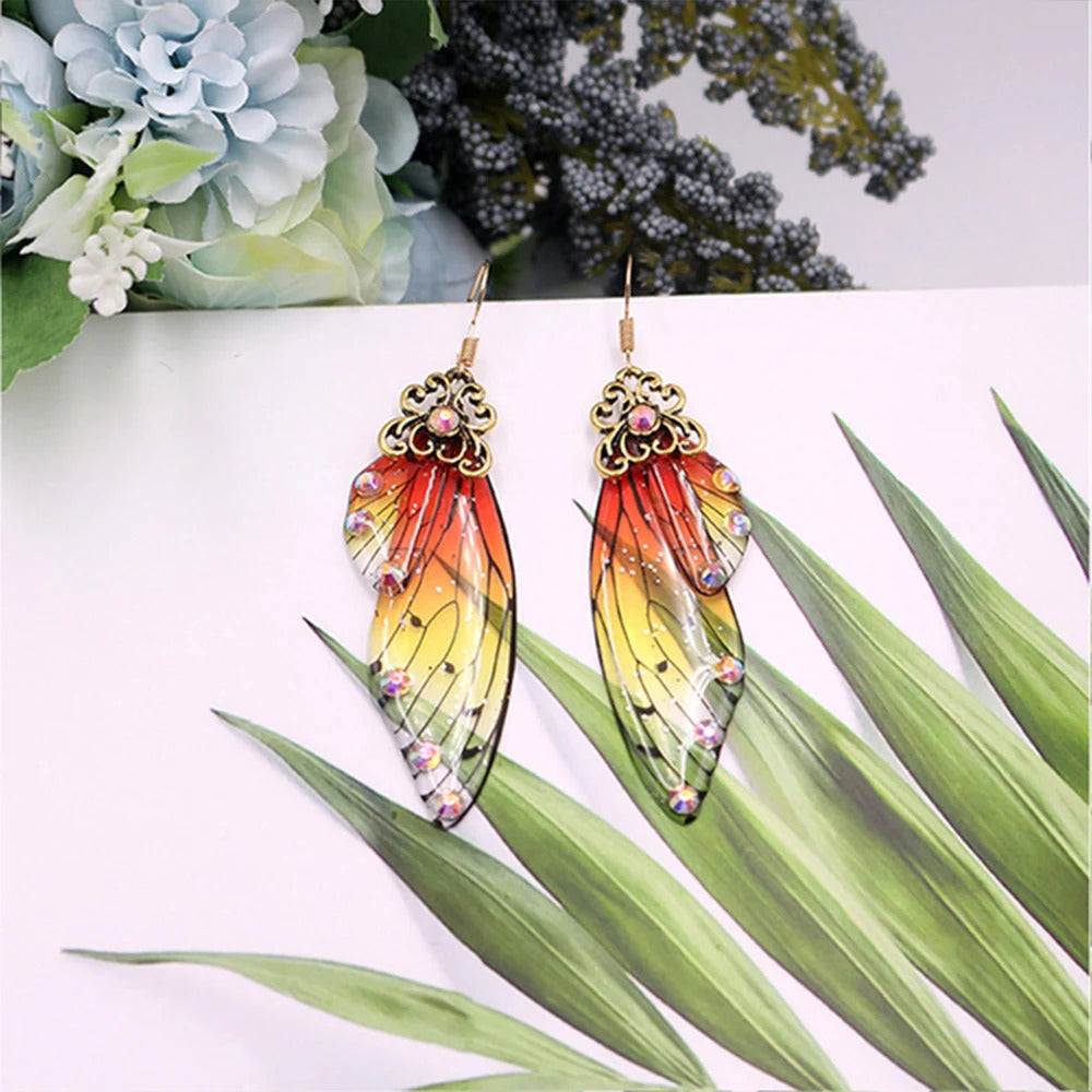 New Demon Slayer Butterfly Wing Earrings Kimetsu no Yaiba Kochou Shinobu Earring Ear Clip Anime Cosplay Props Women Girl Jewelry