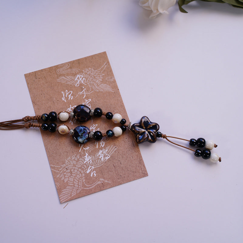 Jingdezhen Ceramic Necklace Women's Light Luxury Niche Autumn and Winter Sweater Necklace