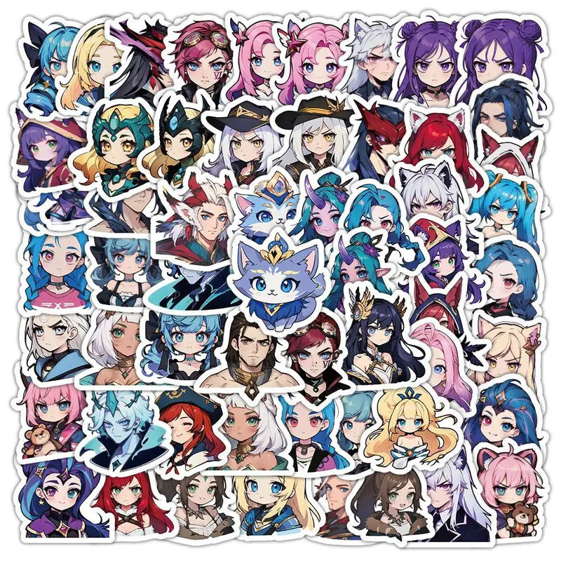 60 sheets LOL League of Legends Q-version characters sexy and cute Gwynn Wing En phone case, notebook ledger waterproof stickers