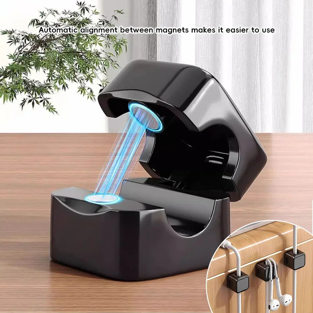 6Pcs Holder Adhesive Wire Keeper Cord Cable Magnetic Cable Clip Charging Cable Organizer for Home Office Under Desk Management