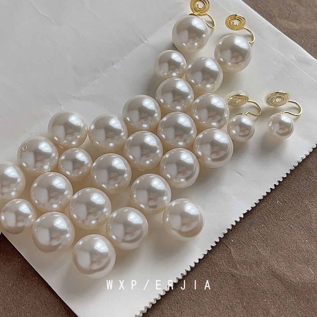 Pearl Mosquito-repellent Incense Plate Ear Clip Plated with 18K Gold High-grade Simple Painless Earrings