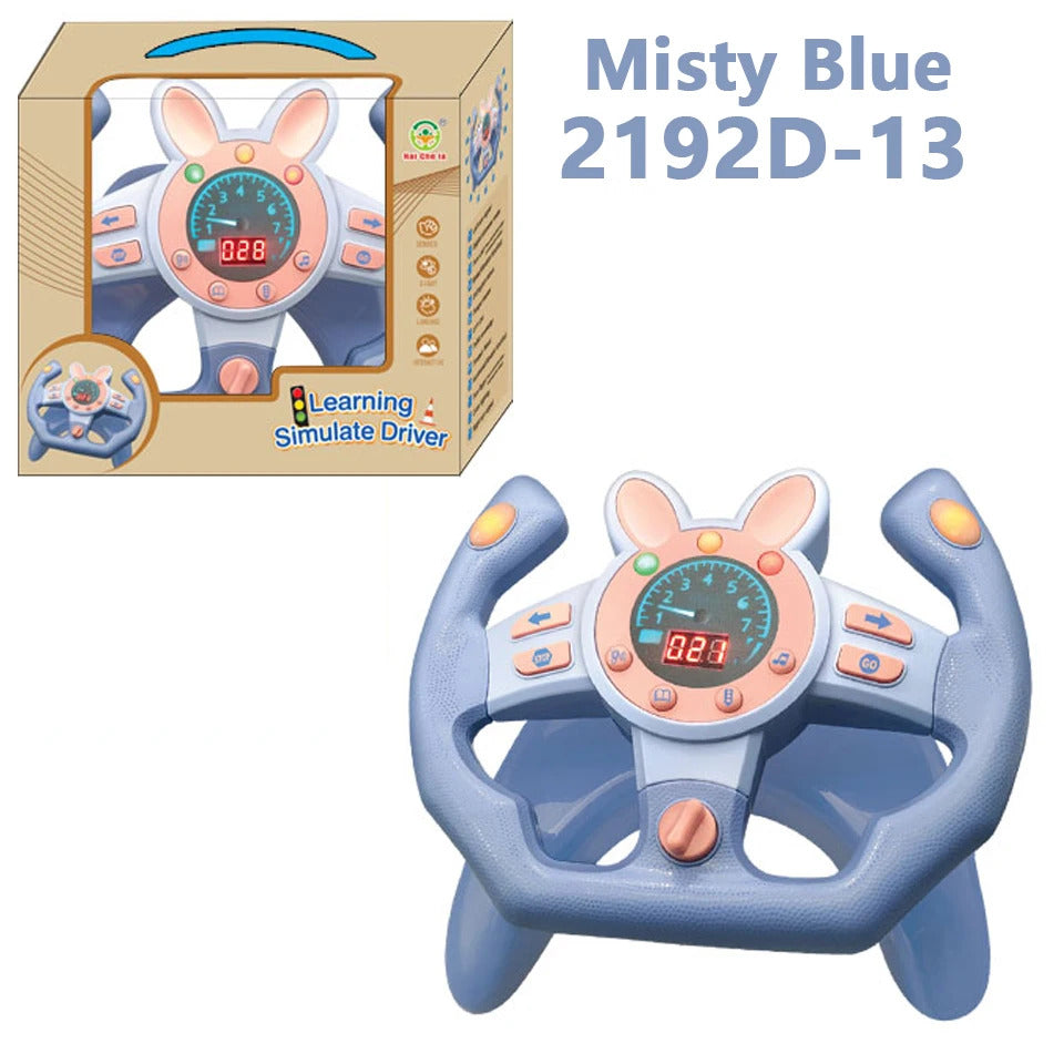 Electric Simulated Driving Steering Controller Portable Wheel Copilot Toy With Light And Sound Educational Sounding For Kid Gift