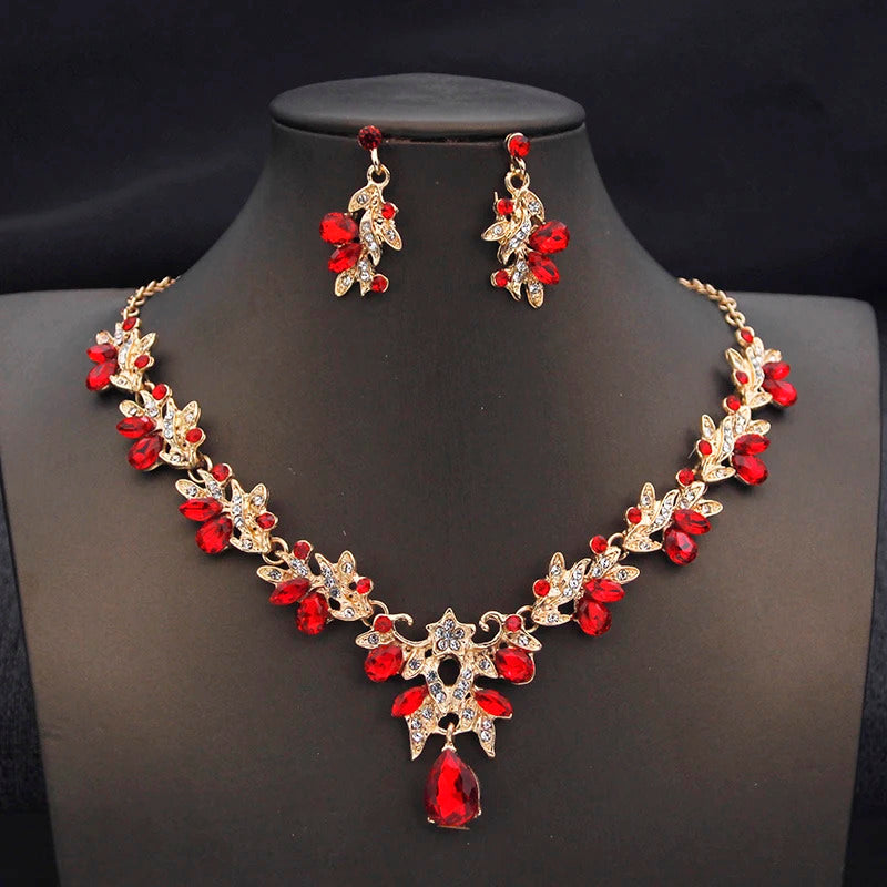 Elegant Butterfly Opal Green Bridal Jewelry Sets for Women Earring Necklace Set Wedding Dress Jewelry Sets 3 Pcs Gifts