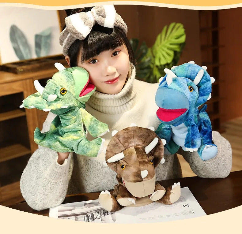 Stuffed Plush Dinosaur Toys Hand Finger Story Puppet Kawaii Dolls Educational Baby Toys Tyrannosaurus Rex Children Gift