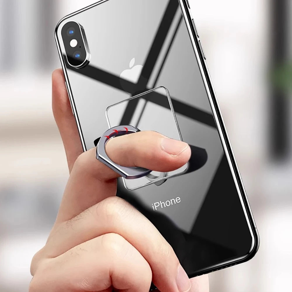 Transparent Cell Phone Ring Holder Stand 360°Degree Rotation Clear Finger Grip Kickstand Compatible iPhone Xiaomi for Phone Case