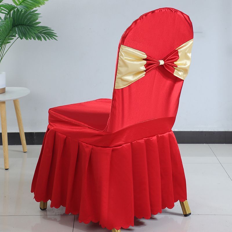 Hotel Restaurant Banquet Special Chair Cover Dining Chair Seat Stool Bench Wooden Chair Universal Chair Cover Bowknot