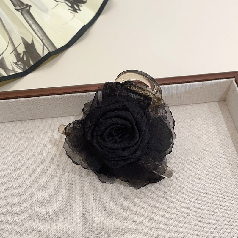 Vacation Organza Flower Hair Clip Travel Outing Hair Accessories Atmosphere Clip Duckbill Clip Hairpin Side Clip Hair Ornament