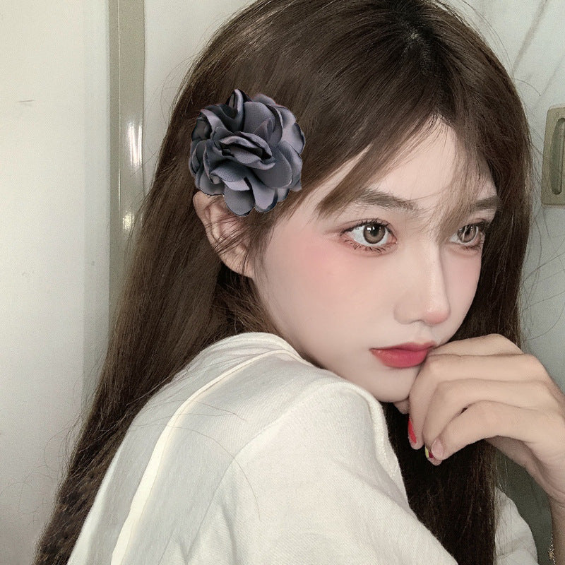 Vacation Organza Flower Hair Clip Travel Outing Hair Accessories Atmosphere Clip Duckbill Clip Hairpin Side Clip Hair Ornament