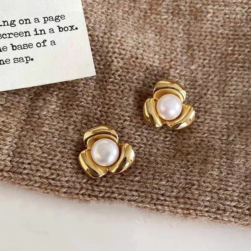 One Cold Style Simple Metal Earrings Retro High Fashion Style Texture Round Earrings