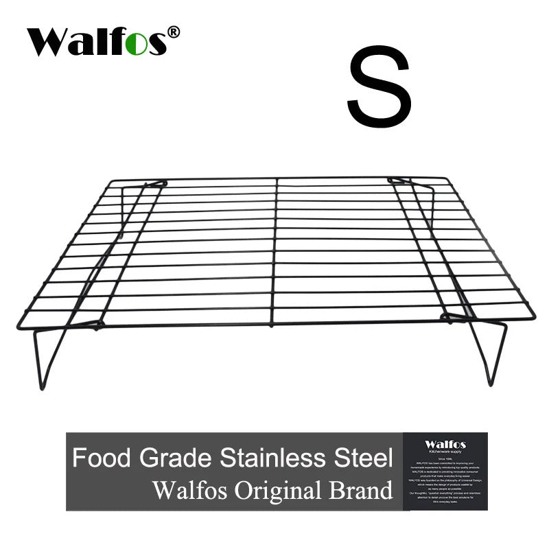 WALFOS Stainless Steel Nonstick Wire Grid Baking Tray Cake Cooling Rack Oven Kitchen Pizza Bread Barbecue Cookie Biscuit Holder