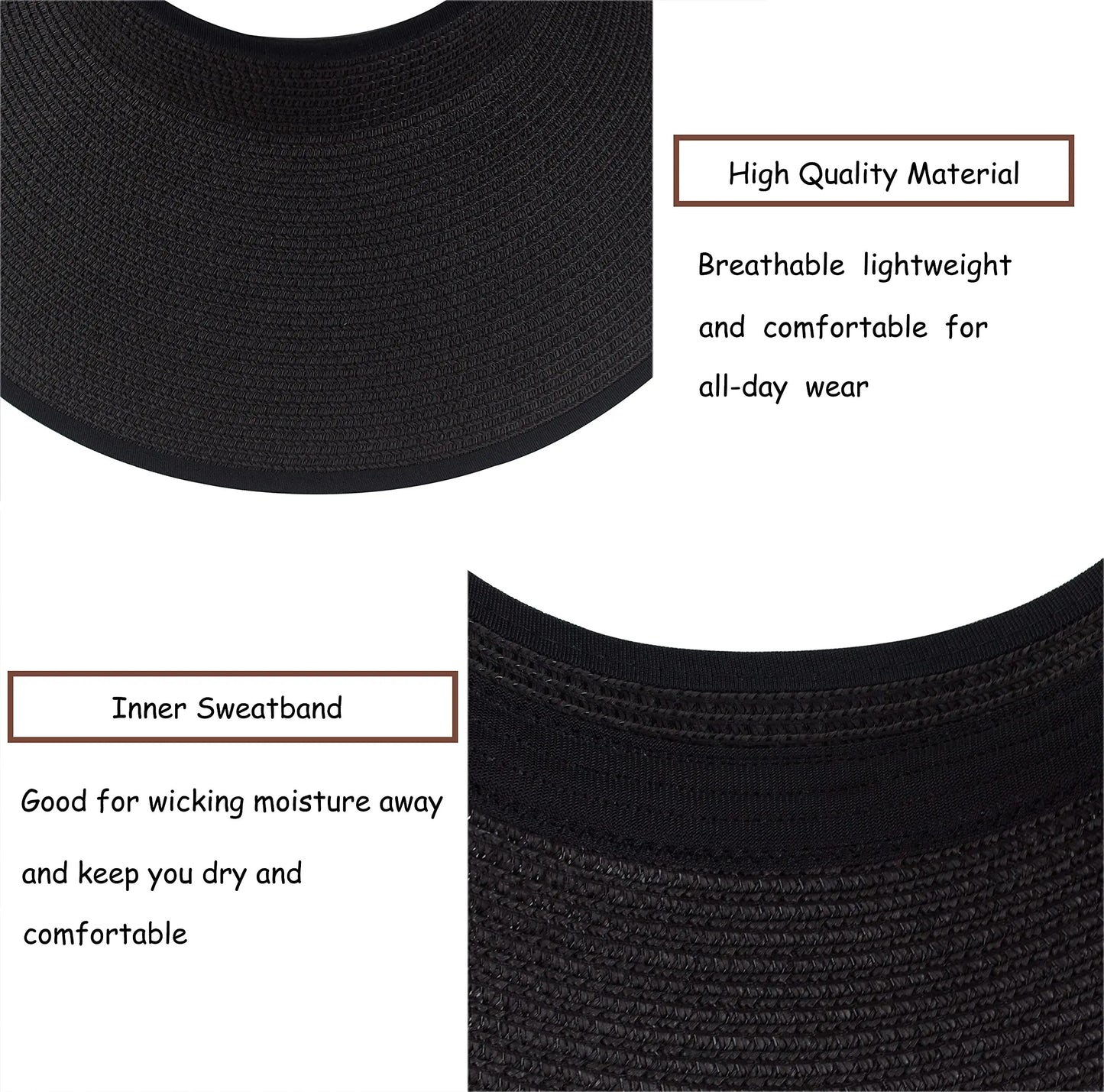 2023 New Women Roll Up Sun Visor Wide Brim Straw Hat Summer Foldable Packable UV Protection Cap for Beach Travel Bonnet