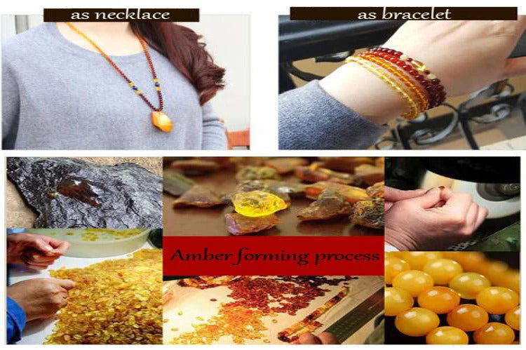 6mm-9mm Original Amber Bracelet for Men Women Unique Diy Flower Beads Rosary Long Necklace Baltic 2025 New Natural Stone Jewelry