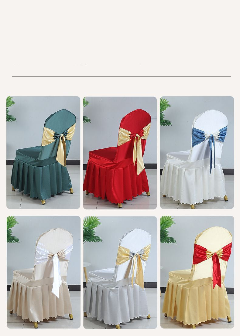 Hotel Restaurant Banquet Chair Cover Dining Chair Seat Stool Bench Wooden Chair Universal Chair Cover with Bowknot
