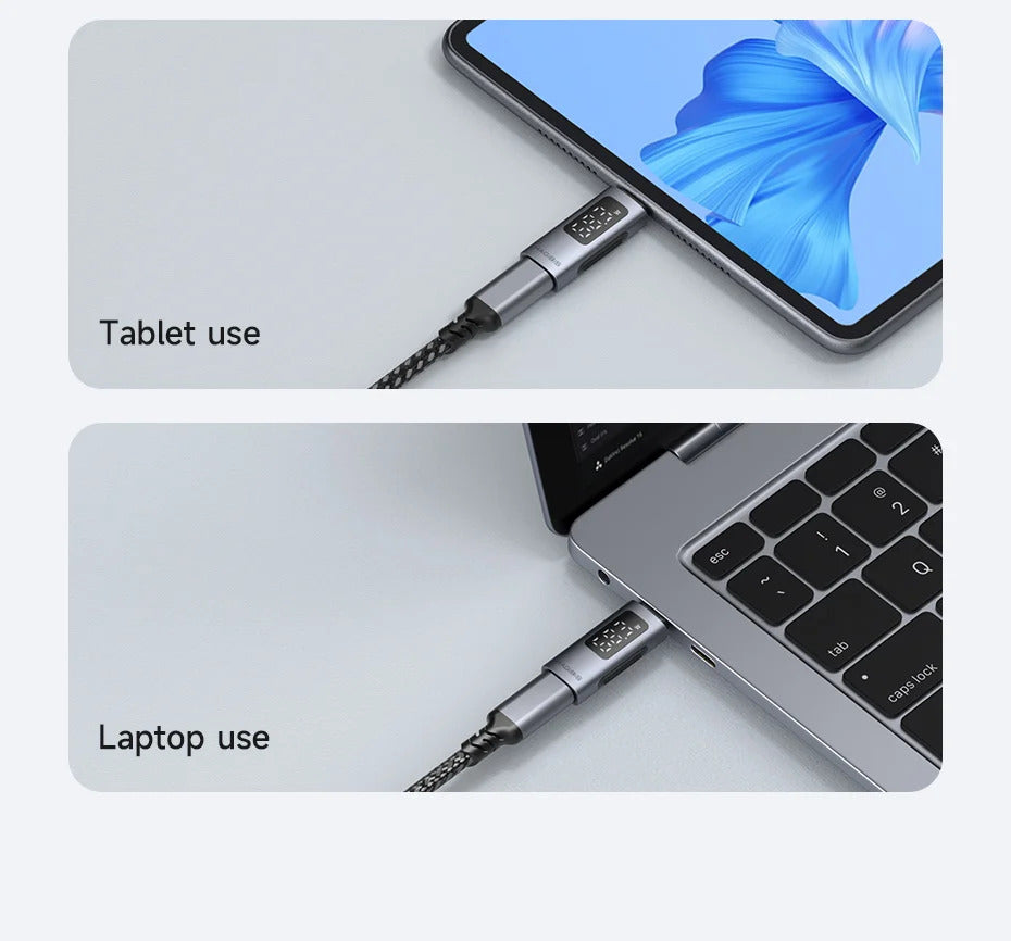 Hagibis LED Display 240W USB C Adapter Type C to USB C USB4 Connector 40Gbps 8K@60Hz for Thunderbolt 4/3 iPhone 16 Macbook Pro