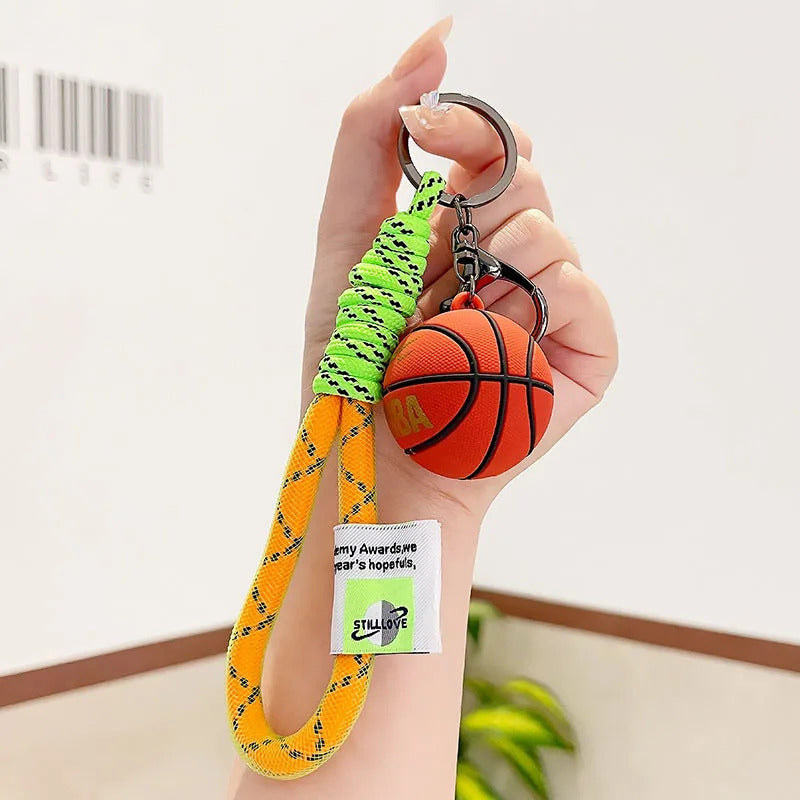 Simulation Sports Basketball Key Chain Three-dimensional Peripheral Sports Backpack  Pendant  Trinket