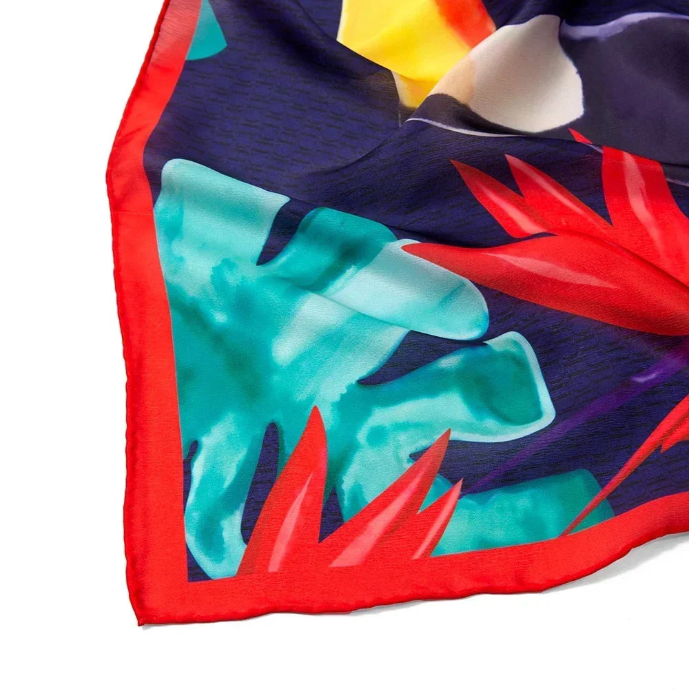 A Fashionable Style Silk Material 180-70cm Women's Silk Scarf Men's Decorative Sunshade Warm Lightweight Gift Box Packaging
