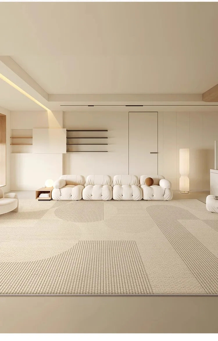 Beige Large Size Living Room Carpets Geometric Cream Carpet Luxury Home Decoration Rugs Easy To Clean Non-Slip Bedroom Rug ковер