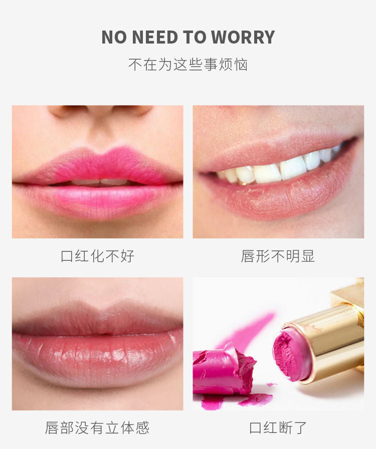 Retractable Double-Headed Lip Brush Portable Lip Brush Beginner Lip Liner Lipstick Special Makeup Tool Multi-Color