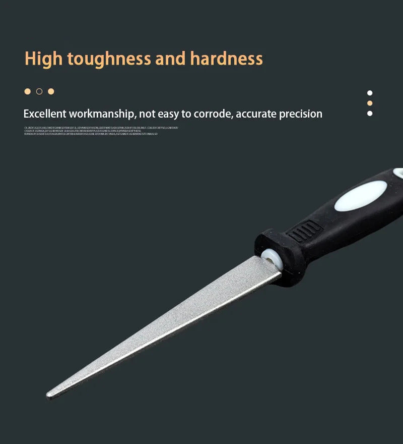 Diamond Sharpening Stone With One Stone And Two Birds Double-sided Flat And Curved Design Easy To Grip Handle Knife SharpenerNew