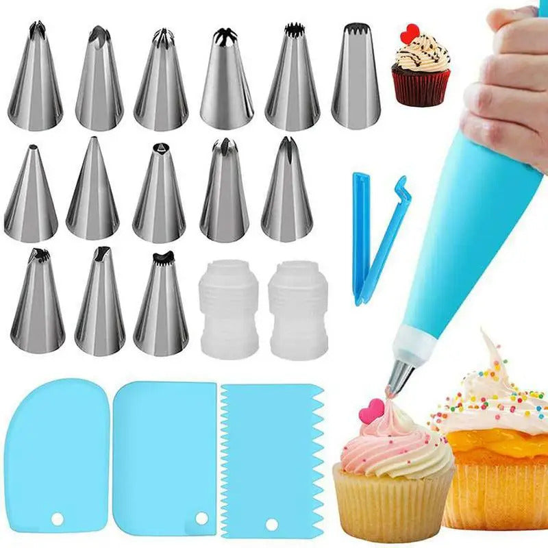 Nozzle piping cake decorating tools Confectionery equipment Kitchen accessories Pastry bag and bakery set stainless steel socket