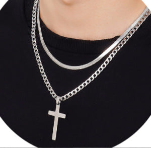 Amazon TK Hot-Selling OT Buckle Square Cross Necklace for Women Copper Plated 14K Gold Paperclip Necklace Yiwu In Stock