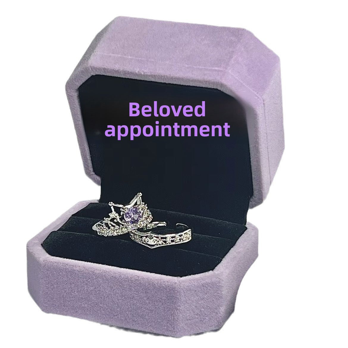 Couple's Ring Love About Kulomi Ring Opening Adjustable Inlay Purple Diamond Fashion All-match Elegant