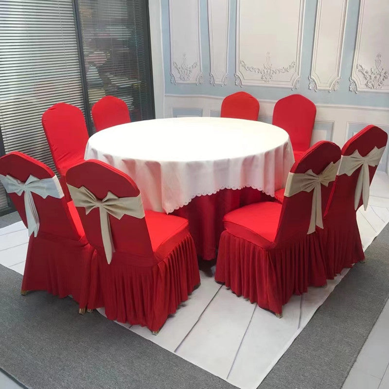 V45O Banquet Elastic Chair Cover No Tie Bowknot Chair Back Flower Decoration Wedding Hotel VIP Stool Strap