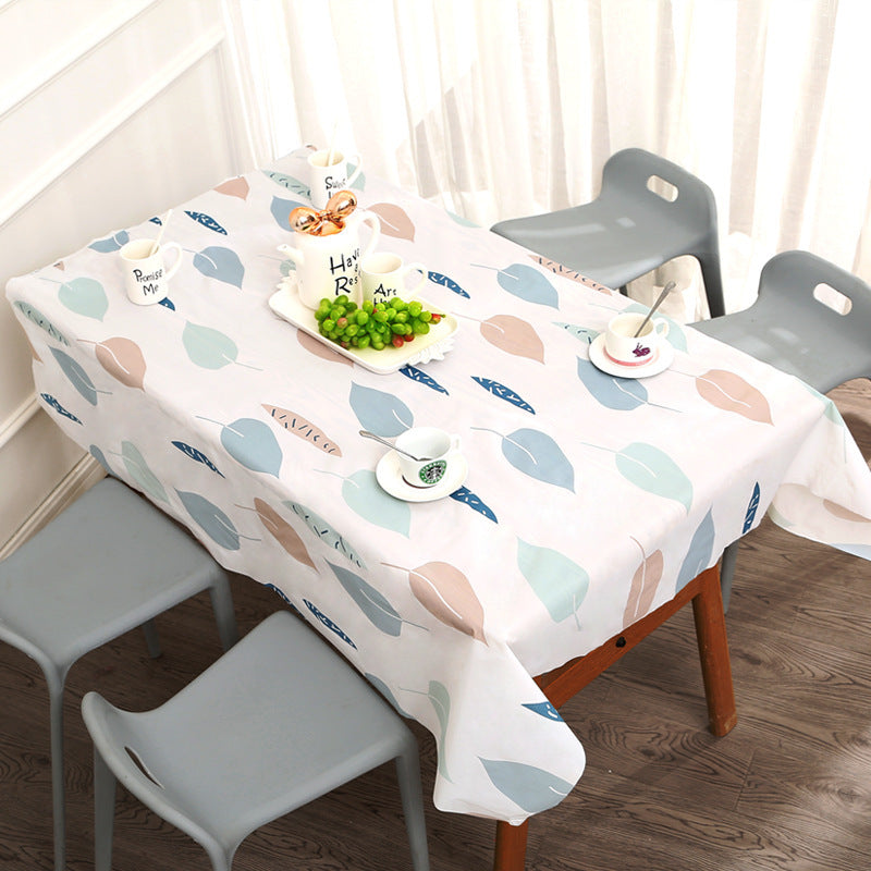 Nordic Style Warm High Temperature Resistant Tablecloth Ins Tablecloth Waterproof Oil-Proof Disposable High-Grade PVC Plaid Dining Table Cloth Liner