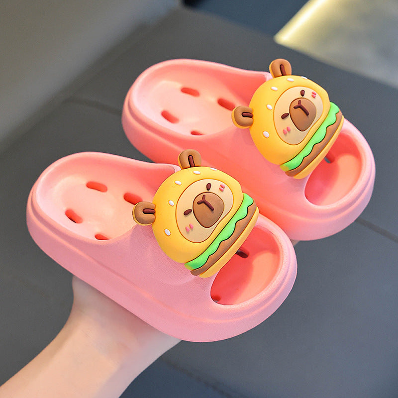 Kapibala Summer Children's Water Drainage Sandals Non-Slip Parent-Child Boys and Girls Bathroom Shower Breathable Kids Sandals