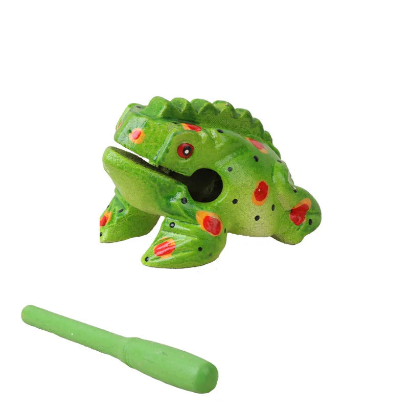 Colorful Wooden Frog Guiro Rasp,Handcrafted Wooden Frog Musical Instrument,African Wooden Frog Rasp Musical Instrument for Adult