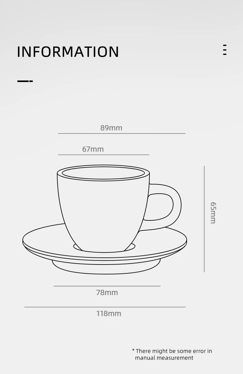 MHW-3BOMBER Espresso Cup with Saucer Set Latte Art Mugs Coffee Mug 80ml Ceramic Espresso Shot Cup Barista Accessories