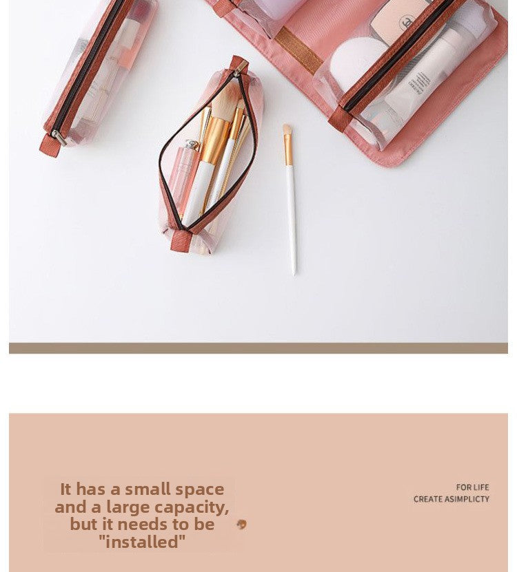 Detachable 4-in-1 Makeup Bag Multifunctional Simple Travel Handheld Foldable Travel Cosmetic Storage Toiletry Bag