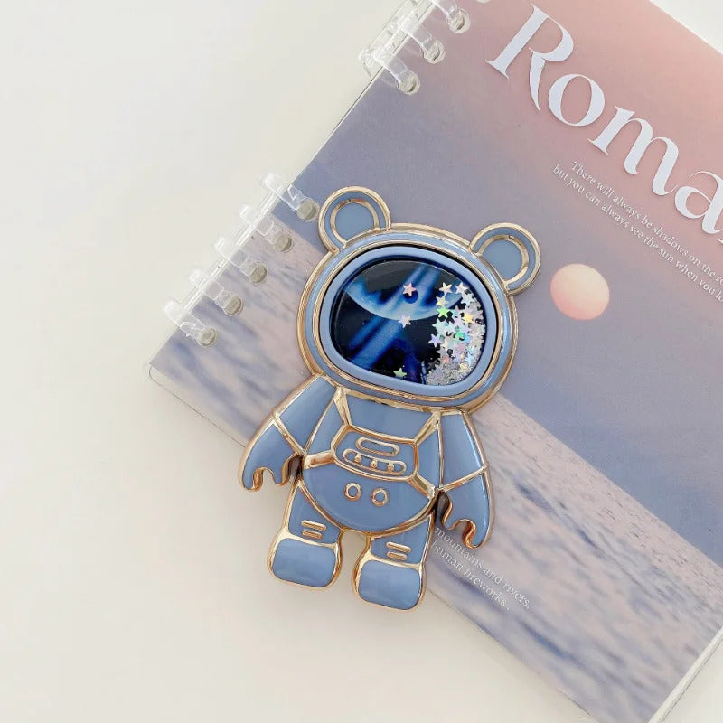 Foldable Desktop Bracket Kawaii Cartoon Stand Cute Liquid Quicksand Astronaut Stand Holder Phone Holder Desk Accessories